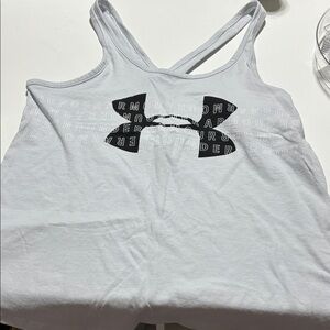 Under Armour light grey and Black Graphic Tank